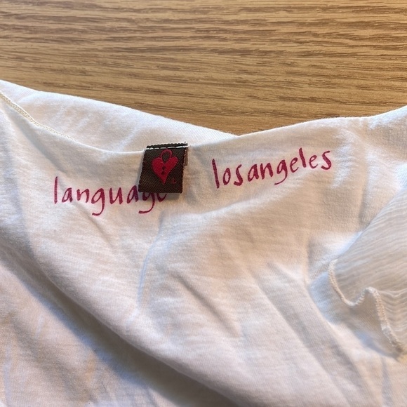 Language Los Angeles White Sleeveless V Neck Top. P/3/A1315 - Picture 6 of 6